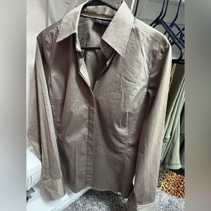 New York and company dress shirt brown